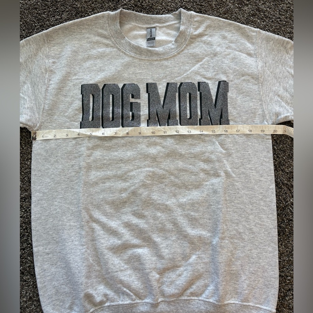 ((SOLD)) ‼️  Dog Mom Crewneck, Heather, Grey Glitter lettering, Small - Picture 3 of 4